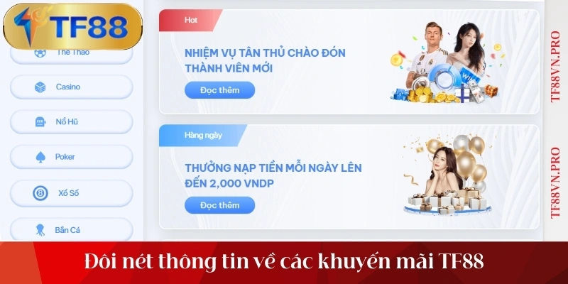 Đôi nét thông tin về các khuyến mãi TF88